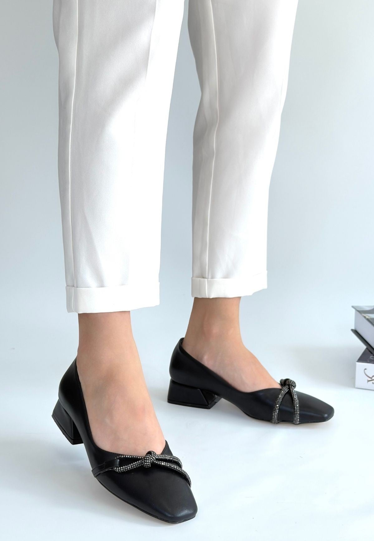 Women's Black Leather High Heel Shoes - STREETMODE ™
