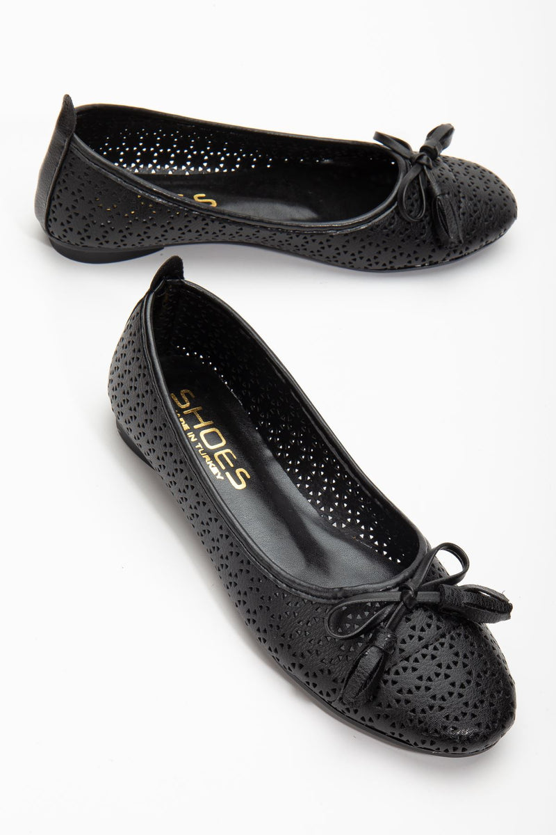 Fathie Black Skin Women's Ballerinas - STREETMODE ™