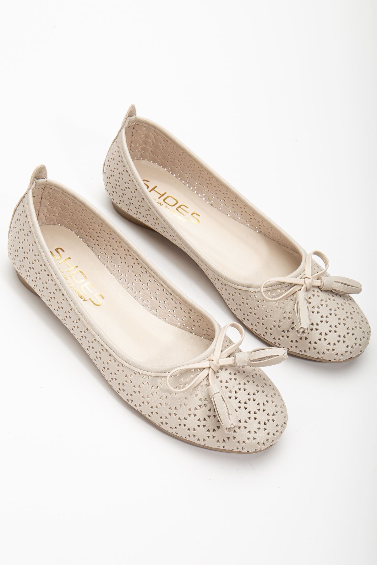 Fathie Cream Skin Women's Ballerinas - STREETMODE ™