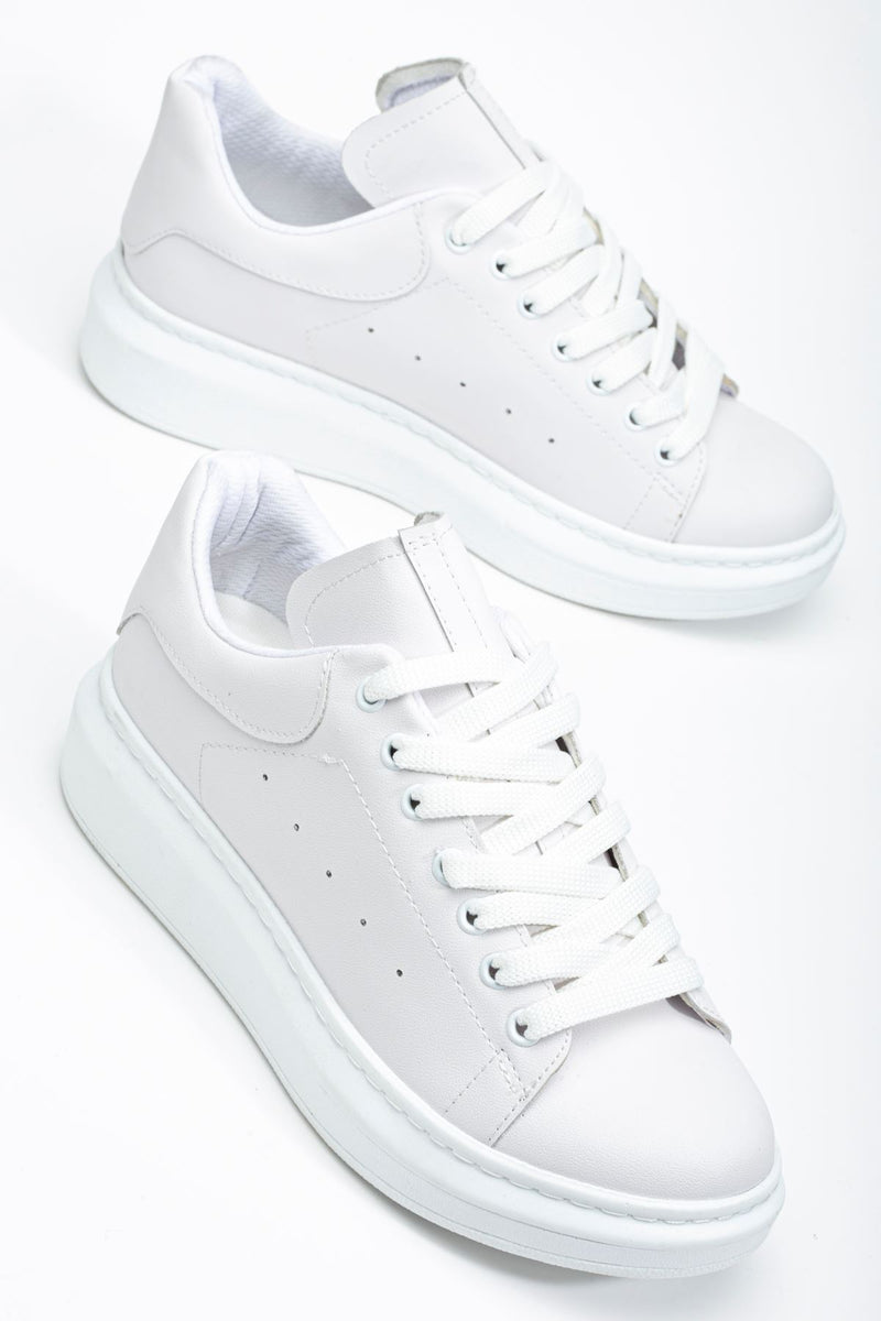 White Women's Sneakers Casual Shoes - STREETMODE ™