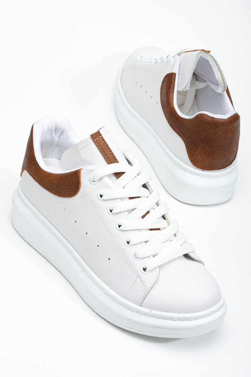 White - Tan Women's Sneaker Casual Shoes - STREETMODE ™