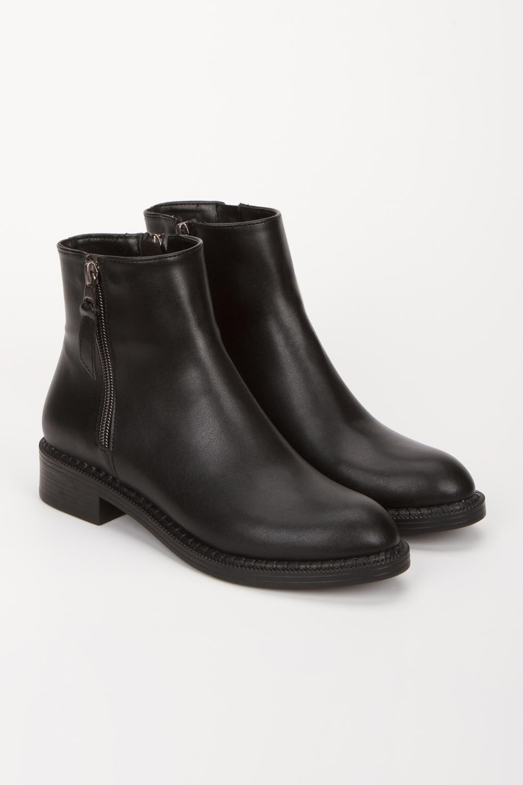 Women's Black Leather High Heel Boots - STREETMODE ™