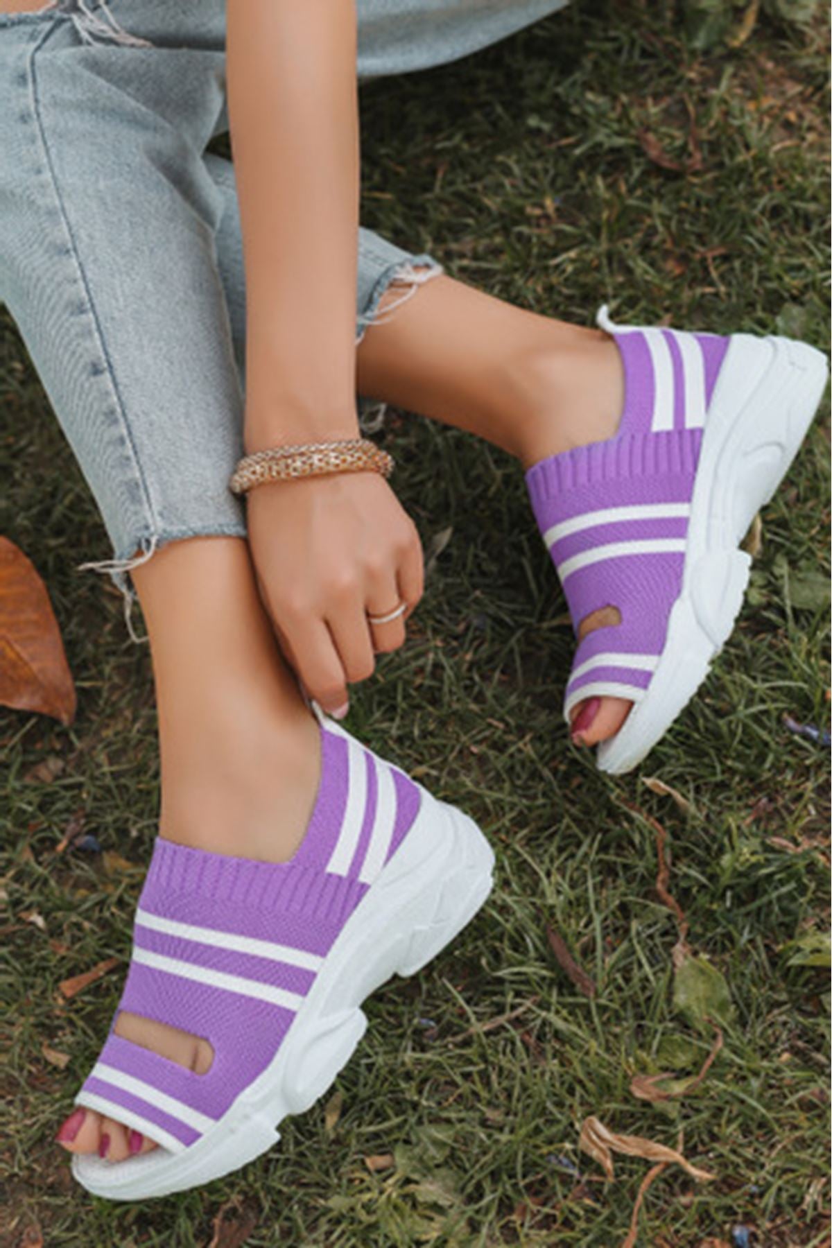 Hera Lilac Knitwear Women's Sports Shoes - STREETMODE ™