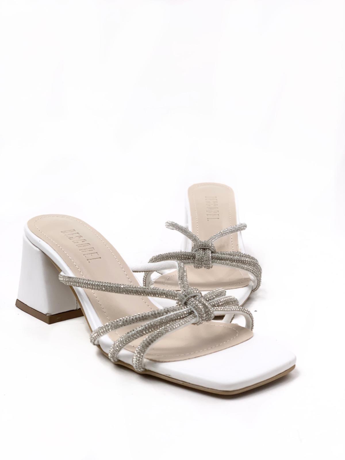 Women's Ferda White Stone Evening Dress Slippers - STREETMODE ™