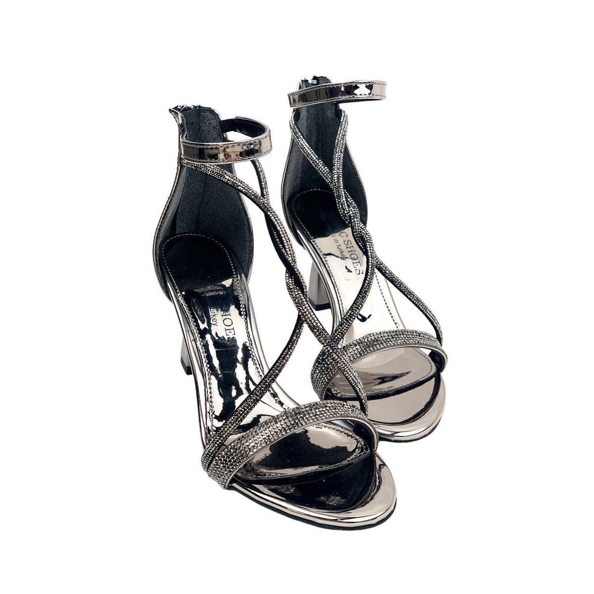 Women's Gulha Platinum Zippered Heeled Evening Dress 8 cm - STREETMODE ™