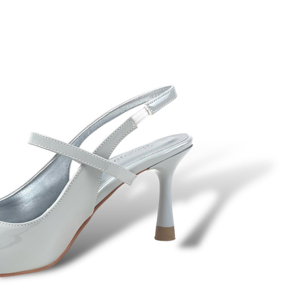 Women's Olvan Silver Patent Leather Thin Heel Shoes Sandals 7 Cm Heel - STREETMODE ™