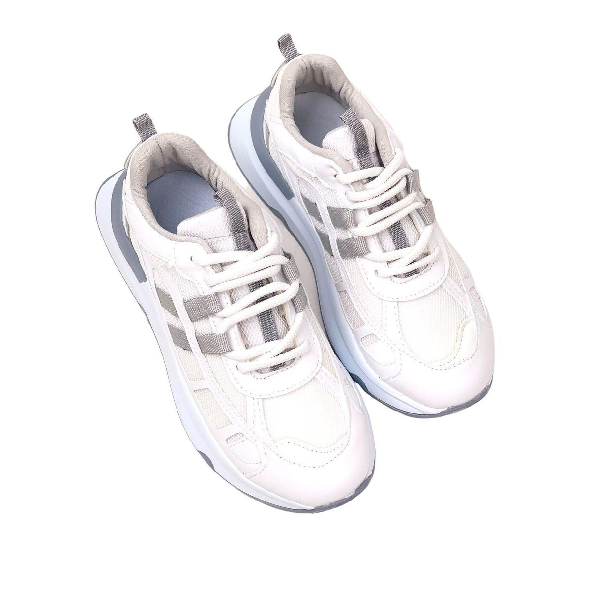 Women's Osda White Gray Casual Sports Shoes Sneaker 4 cm - STREETMODE ™