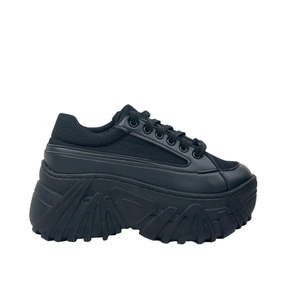 Women's shanny black high sole sneaker sports shoes - STREETMODE ™