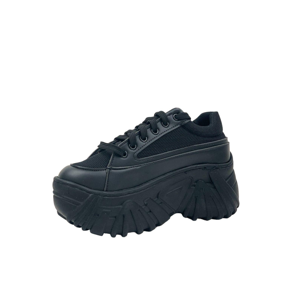 Women's shanny black high sole sneaker sports shoes - STREETMODE ™