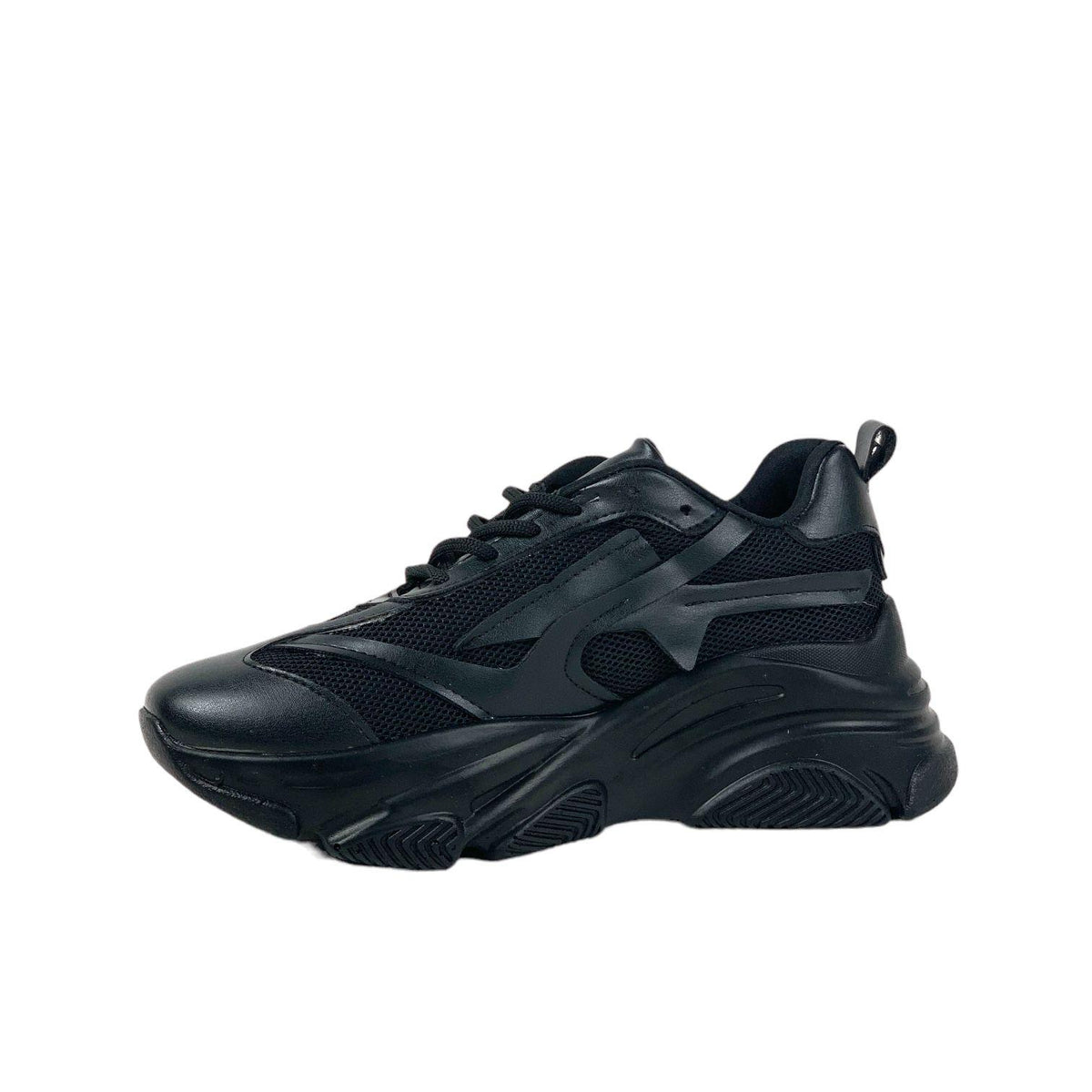 Women's Black High Sole Mesh Detailed Sneaker Casual Sports Shoes - STREETMODE ™