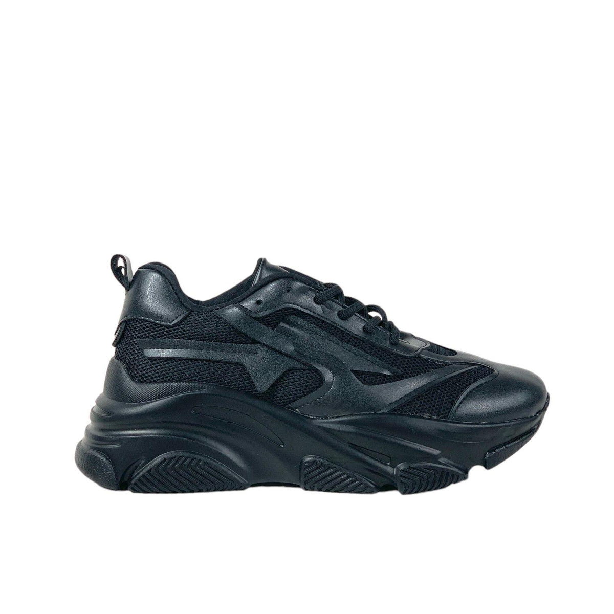 Women's Black High Sole Mesh Detailed Sneaker Casual Sports Shoes - STREETMODE ™
