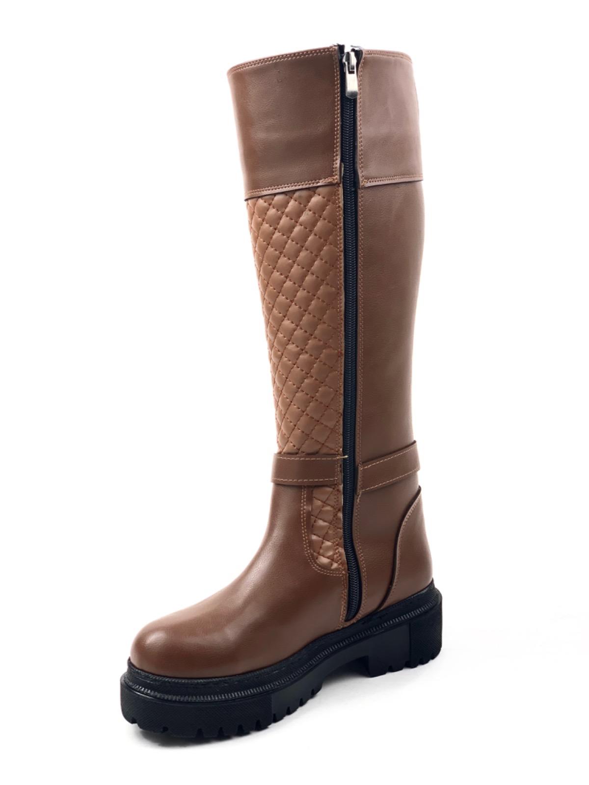 Women's Taba Jane Zippered Ready-made Thermo Sole Knee-high Patterned Buckle Boots - STREETMODE ™