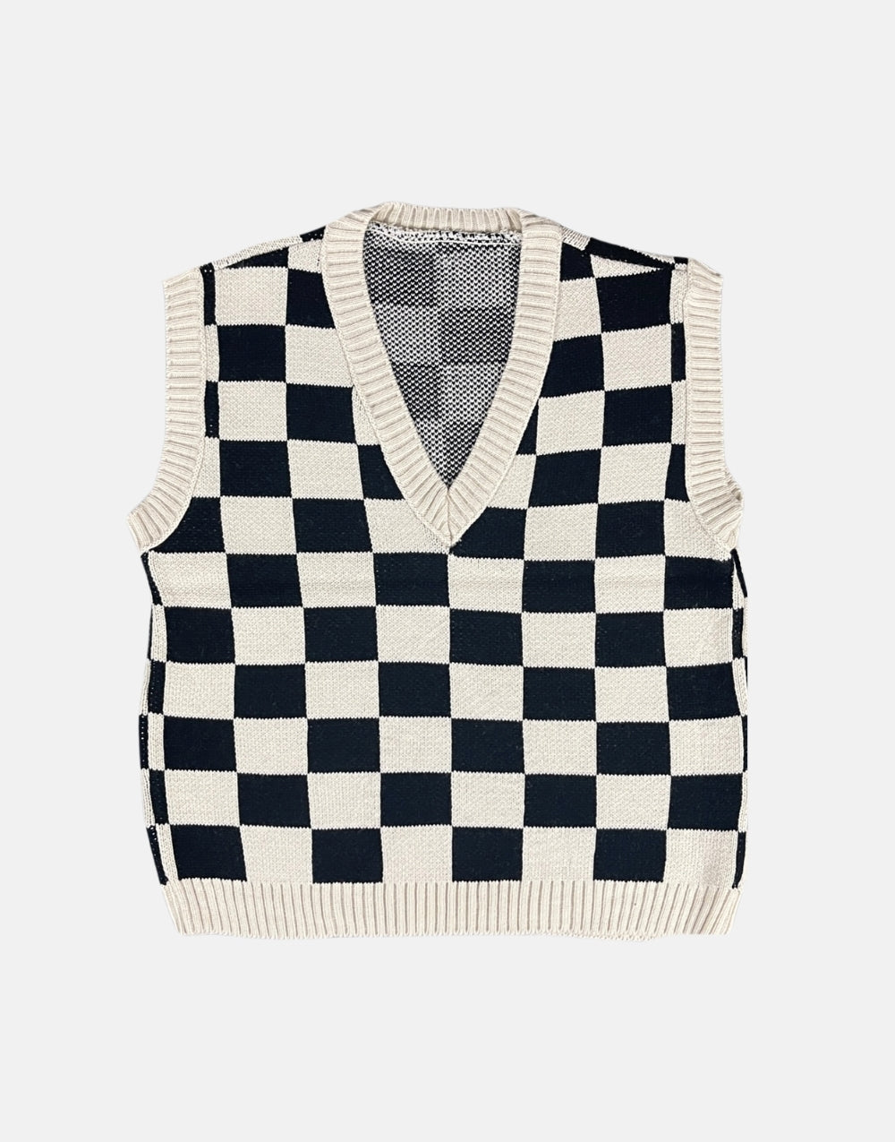 Women's Square Patterned V Neck Sweater - STREETMODE ™
