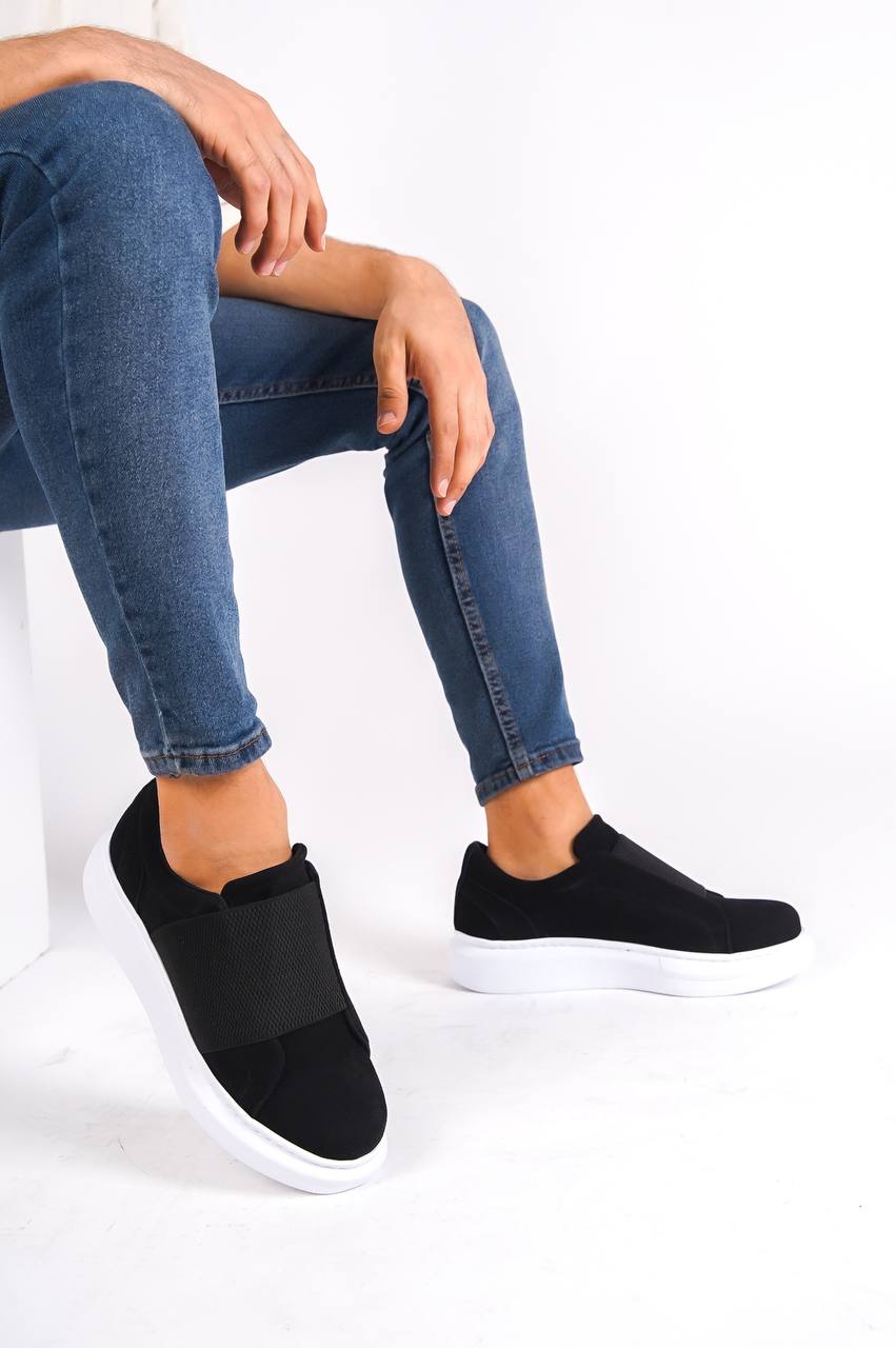 KB-040 Black Suede Laced Casual Men's Shoes - STREETMODE ™