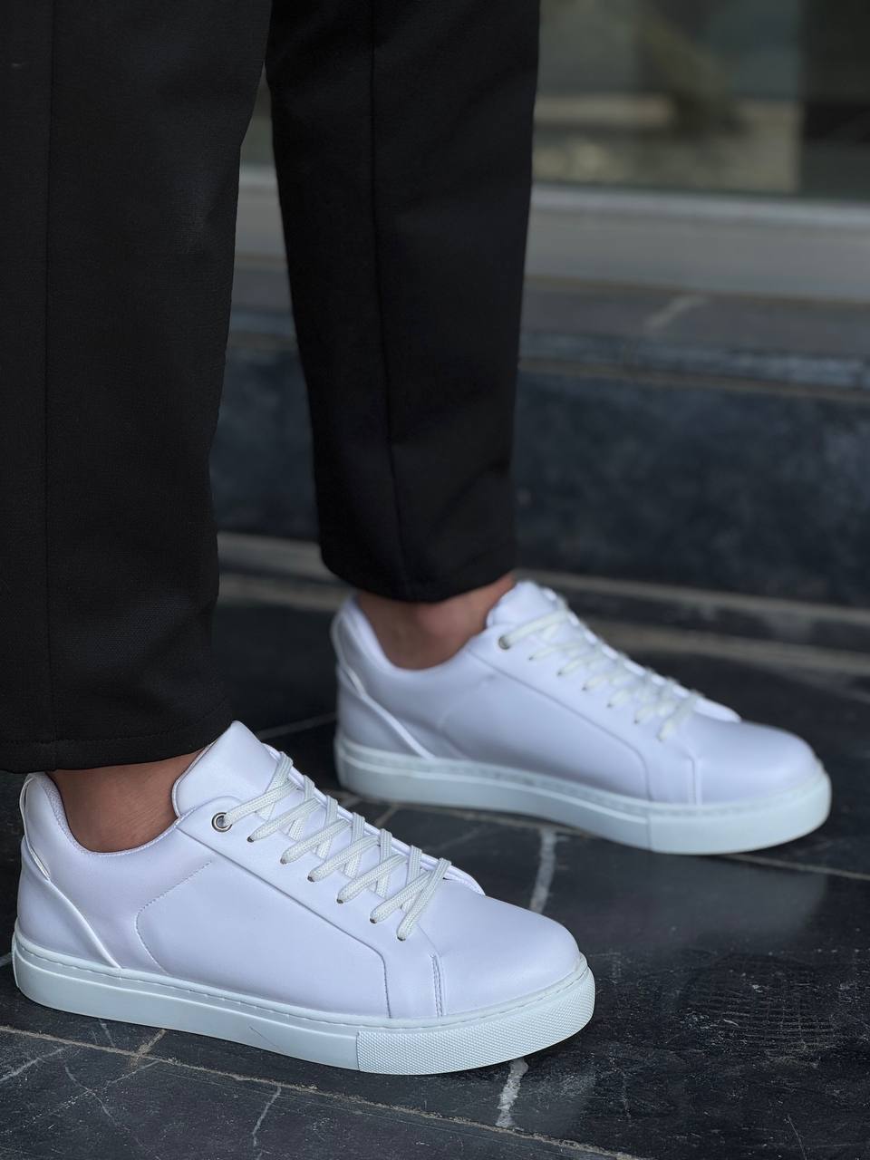 KB-BX1 White Skin High White Sole Casual Men's Shoes - STREETMODE ™