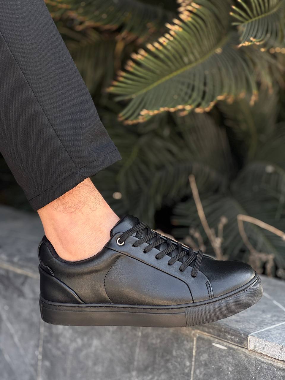 KB-BX1 Black Skin High Black Sole Casual Men's Shoes - STREETMODE ™