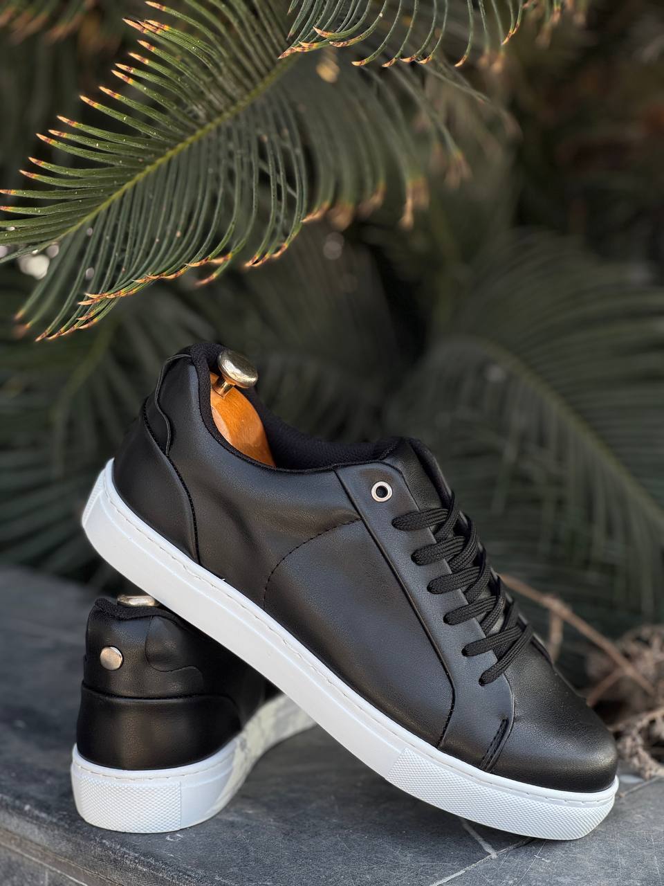 KB-BX1 Black Skin High White Sole Casual Men's Shoes - STREETMODE ™