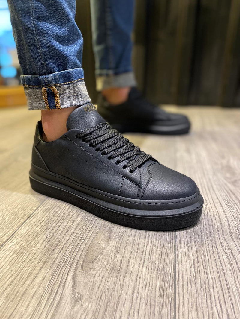 STM Men's Casual Sneakers Shoes 421 Black (Black Sole) - STREETMODE ™