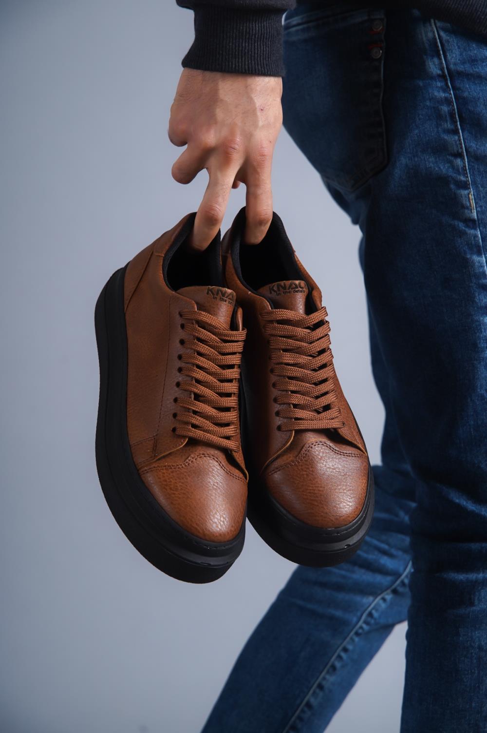 Men's sneakers Casual Shoes 421 Tan (Black Sole) - STREETMODE ™