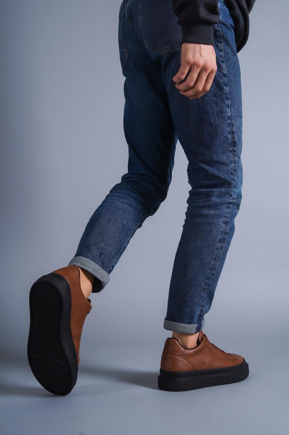 Men's sneakers Casual Shoes 421 Tan (Black Sole) - STREETMODE ™