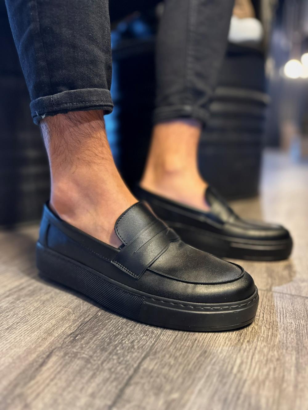 Men's Daily Classic Shoes 400 Black (Black Sole) - STREETMODE ™