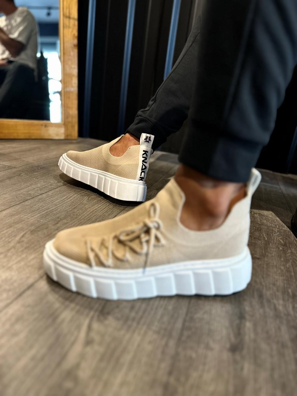 Men's High Sole Casual Suede Sneakers Shoes 1025 Mink - STREETMODE ™