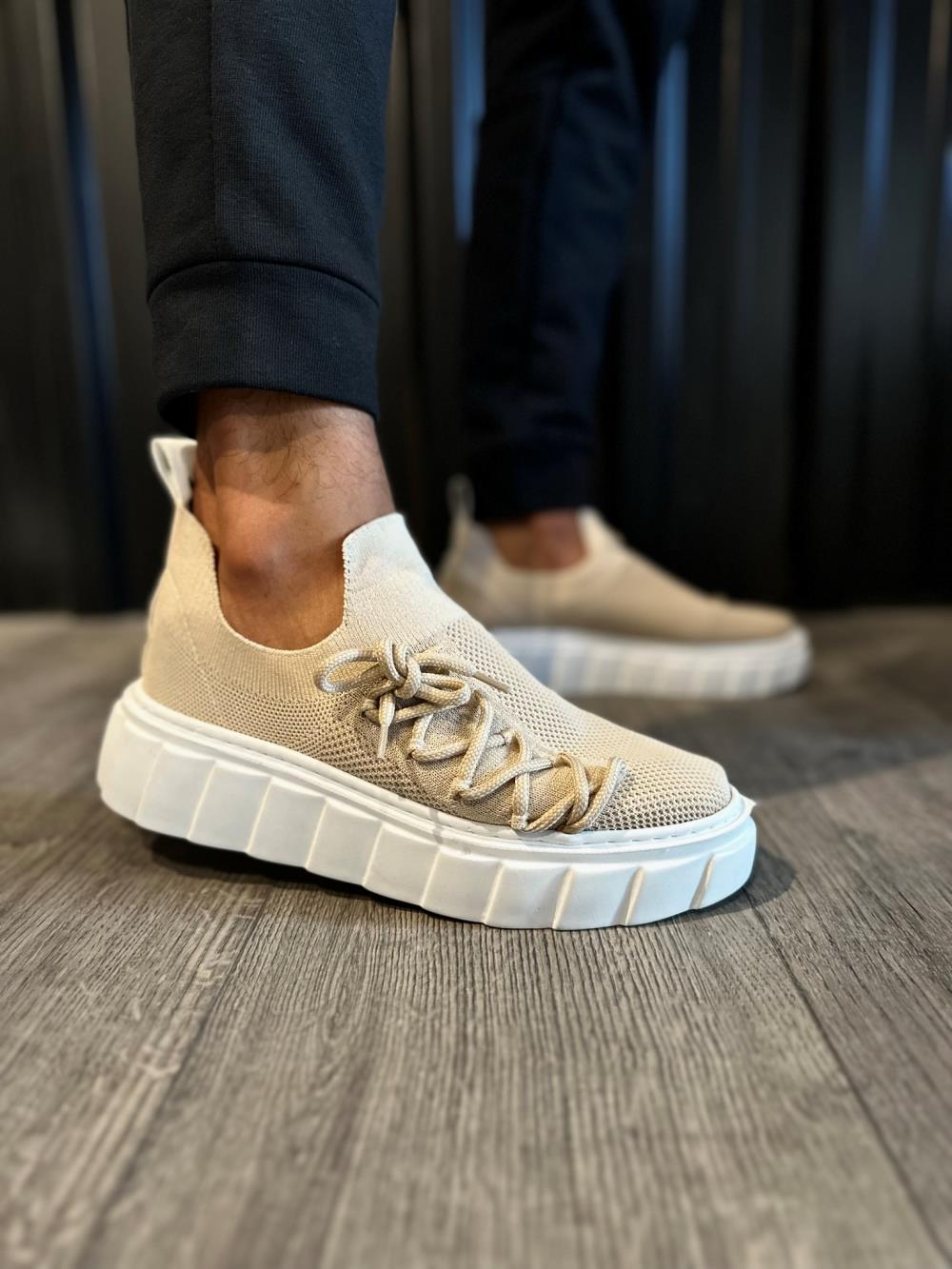 Men's High Sole Casual Suede Sneakers Shoes 1025 Mink - STREETMODE ™