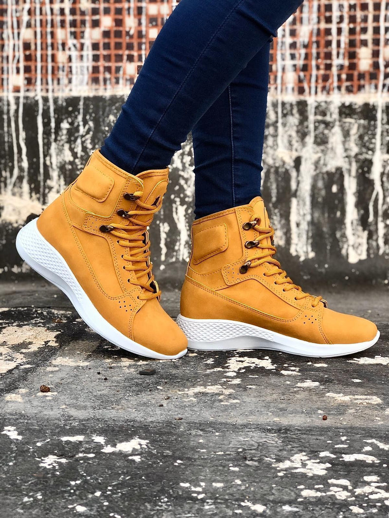 Lace-Up Camel Camouflage High Sole Boxer Unisex Sport Winter Boot - STREETMODE ™