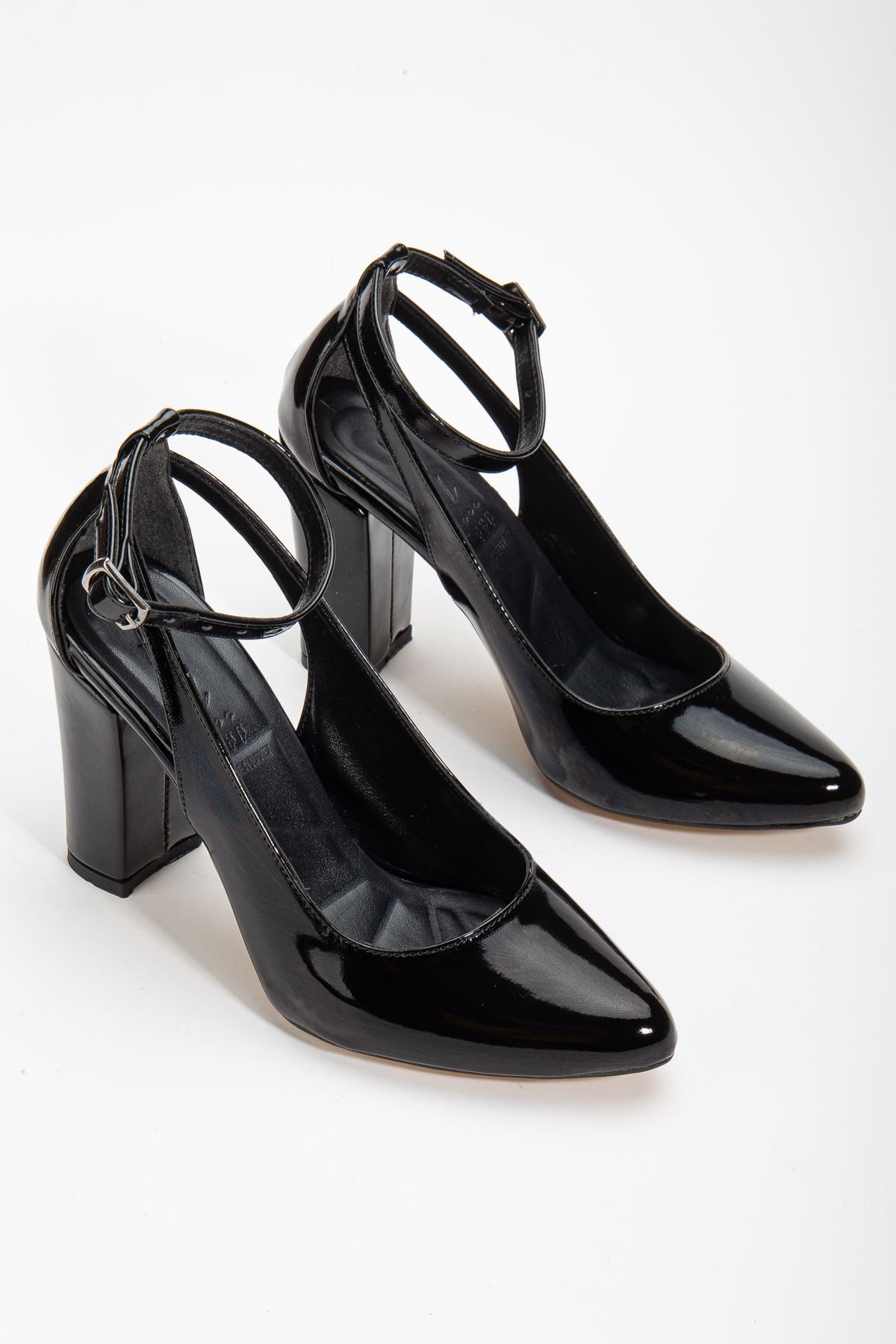 Lillian Heeled Black Patent Leather Heeled Women's Shoes