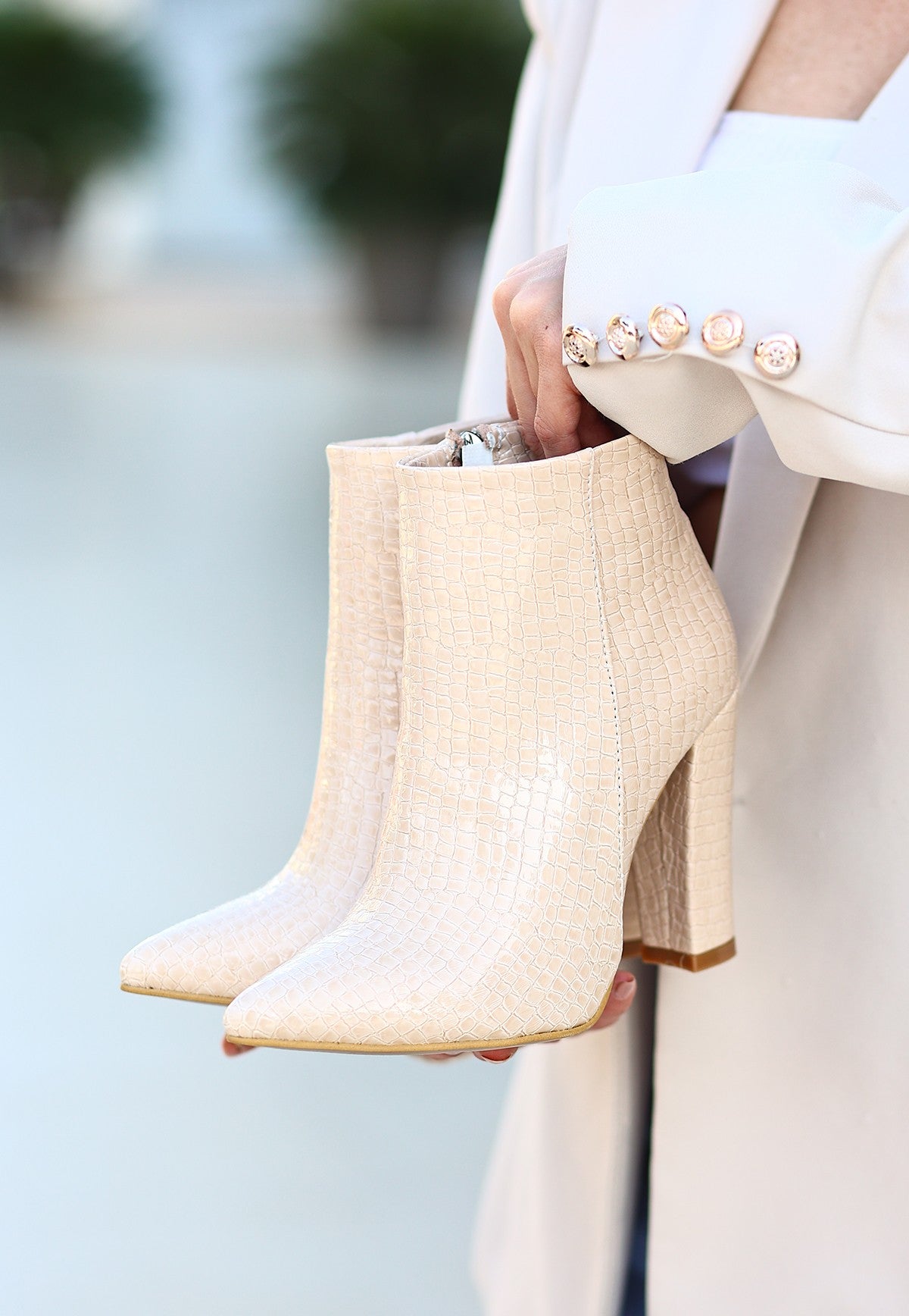 Women's Ten Patent Leather Patterned Heeled Boots - STREETMODE ™
