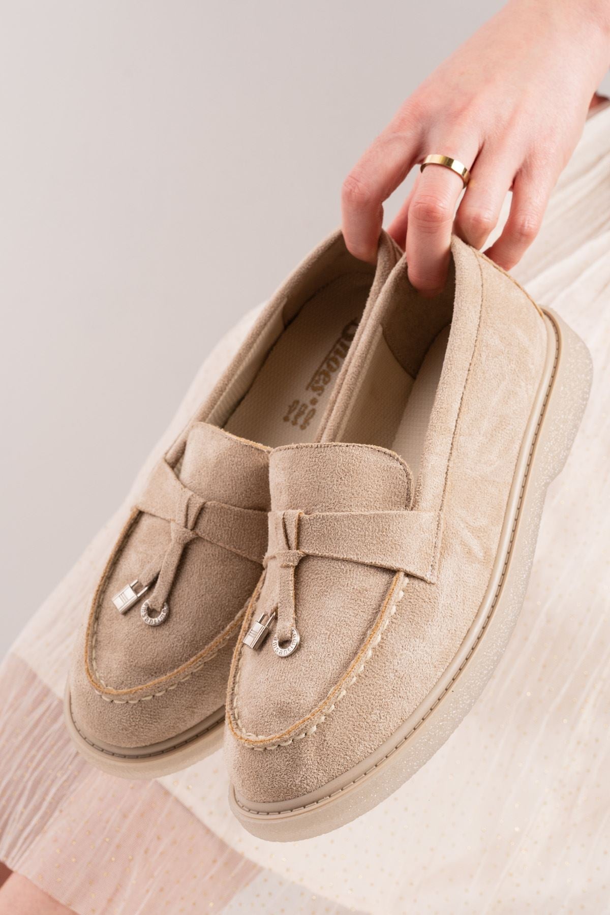 Luigi Cream Suede Women's Orthopedic Flats - STREETMODE ™