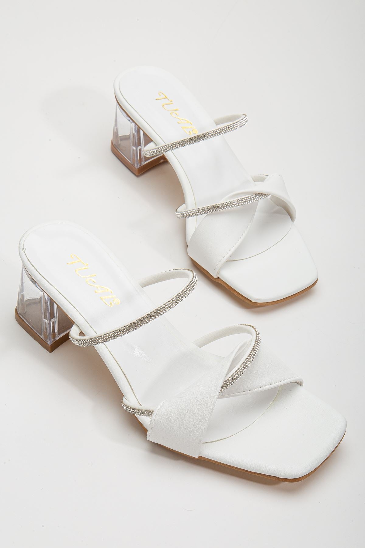 Women's Matty White Stone Skin Low Heel Shoes - STREETMODE ™