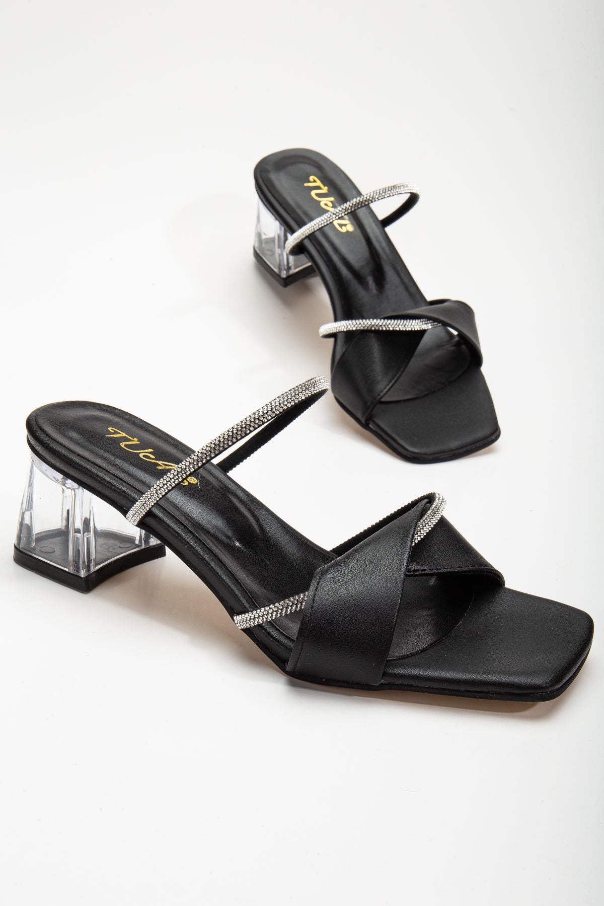 Women's Matty Black Stone Skin Low Heel Shoes - STREETMODE ™