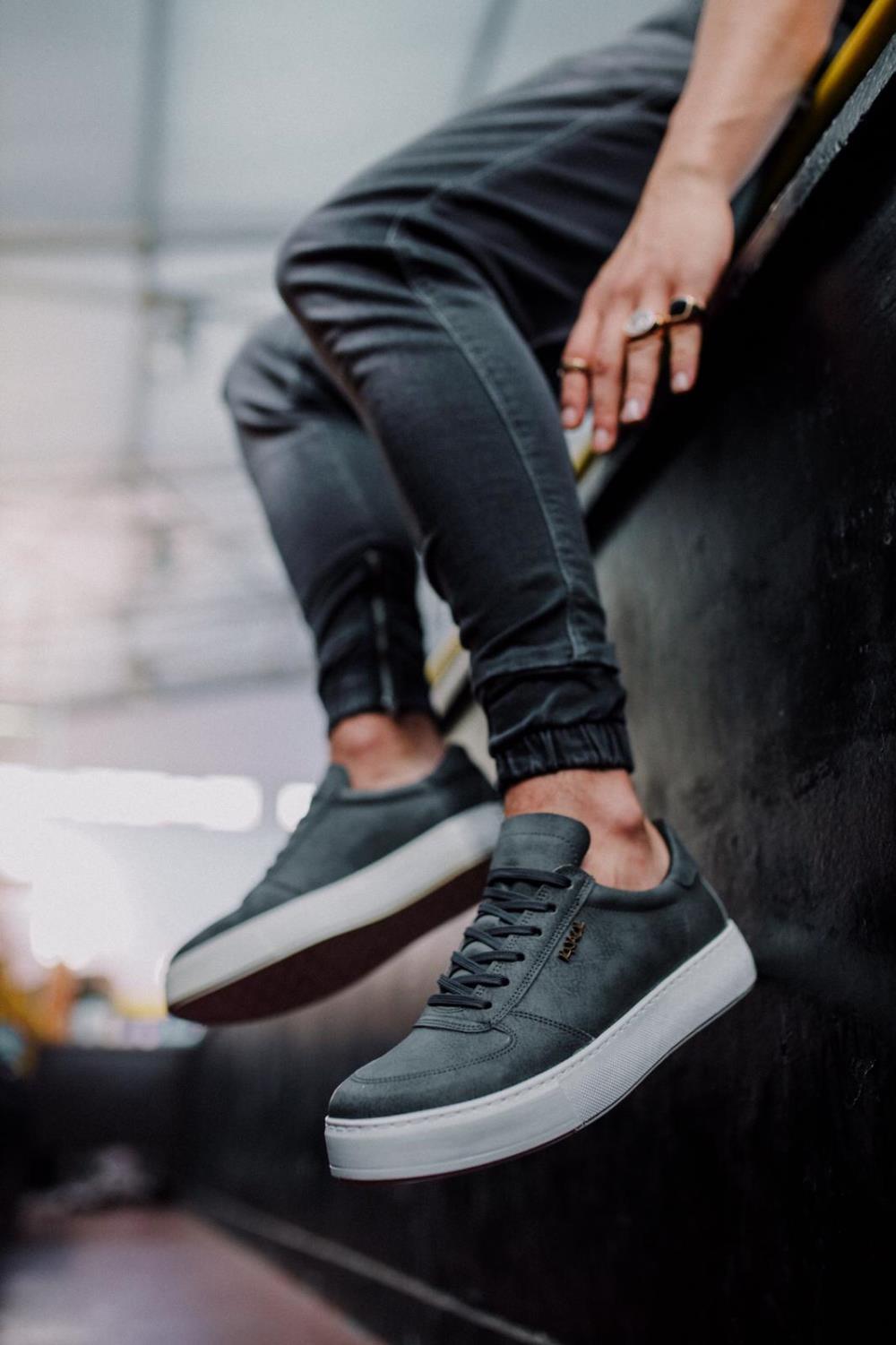 Men's Anthrachite Casual Loafer Shoes - STREETMODE ™