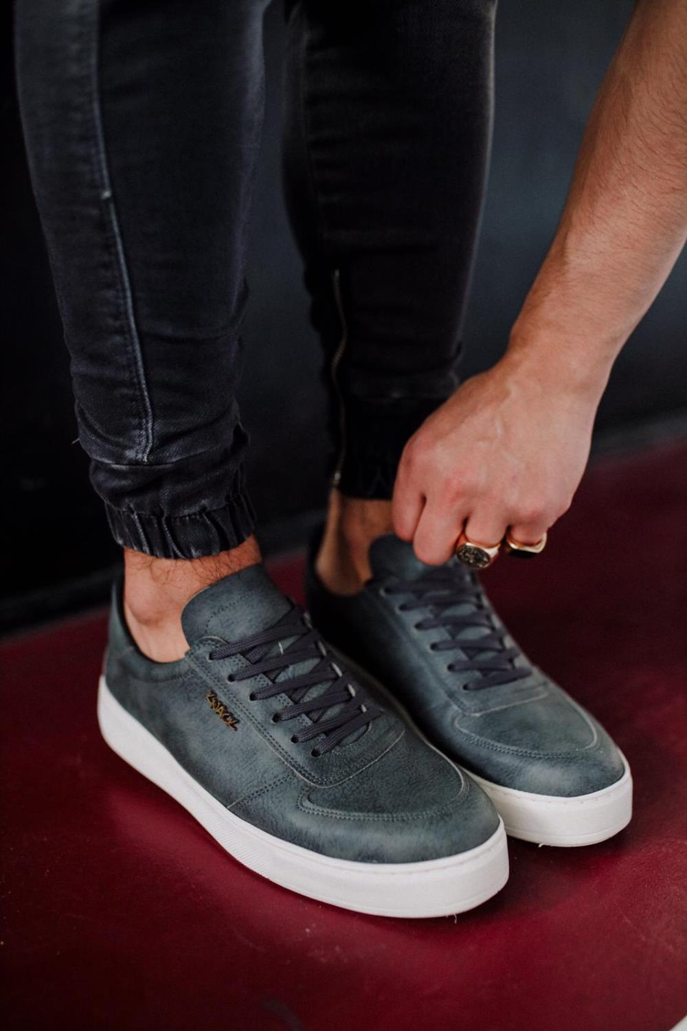 Men's Anthrachite Casual Loafer Shoes - STREETMODE ™