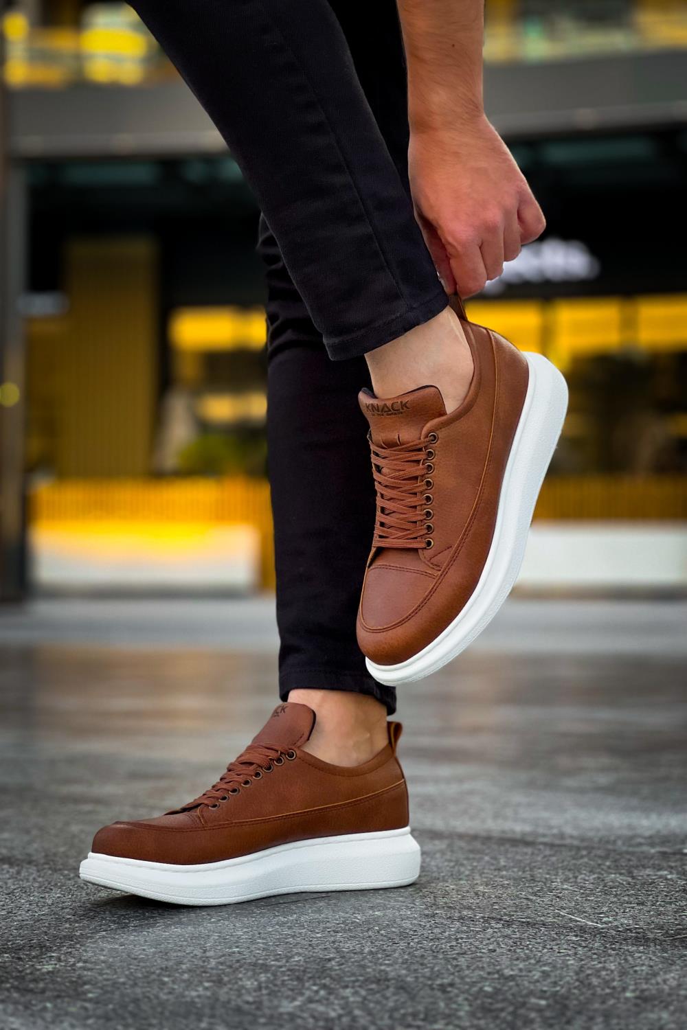 Men's Casual Sneakers Shoes 814 Tan - STREETMODE ™