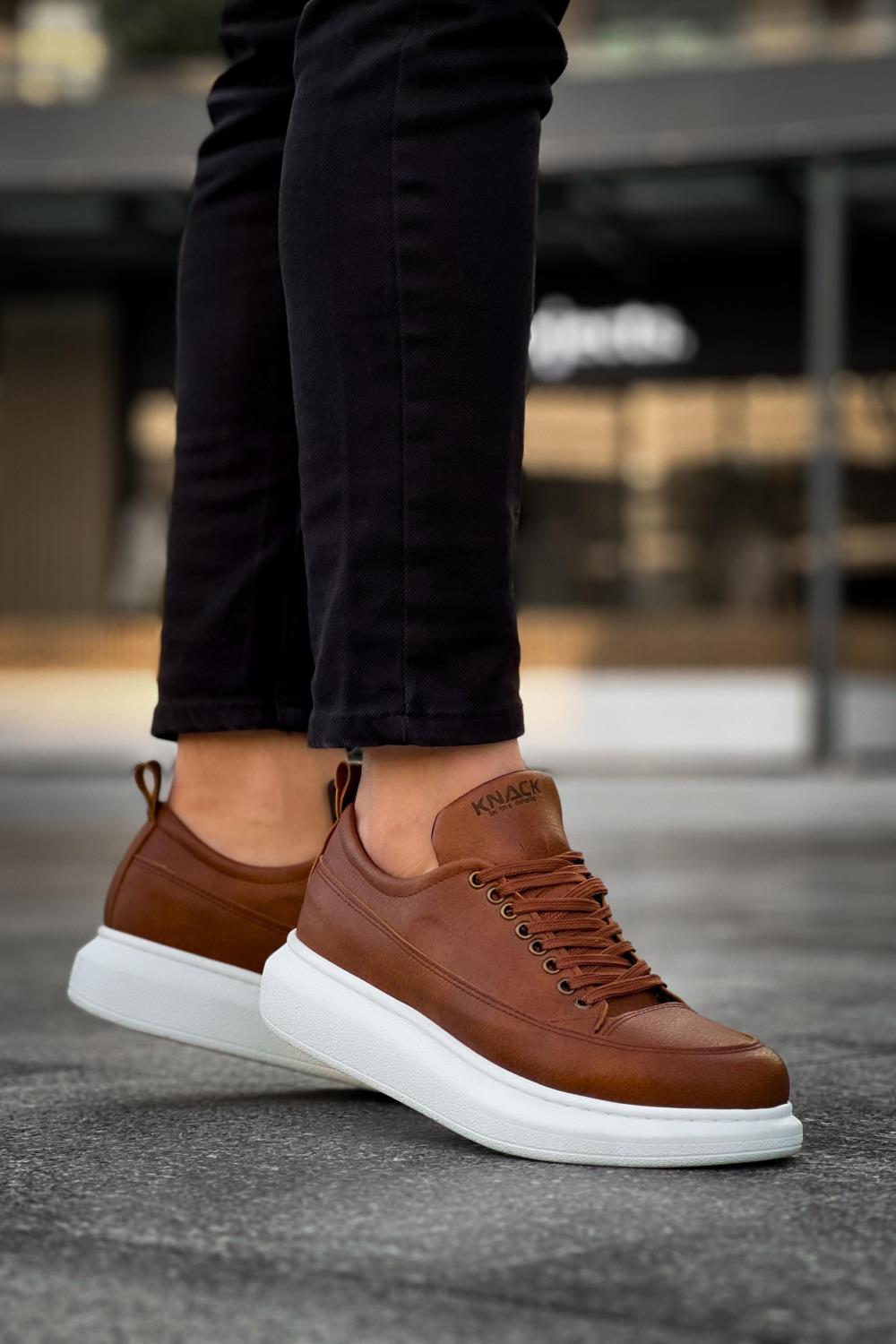 Men's Casual Sneakers Shoes 814 Tan - STREETMODE ™