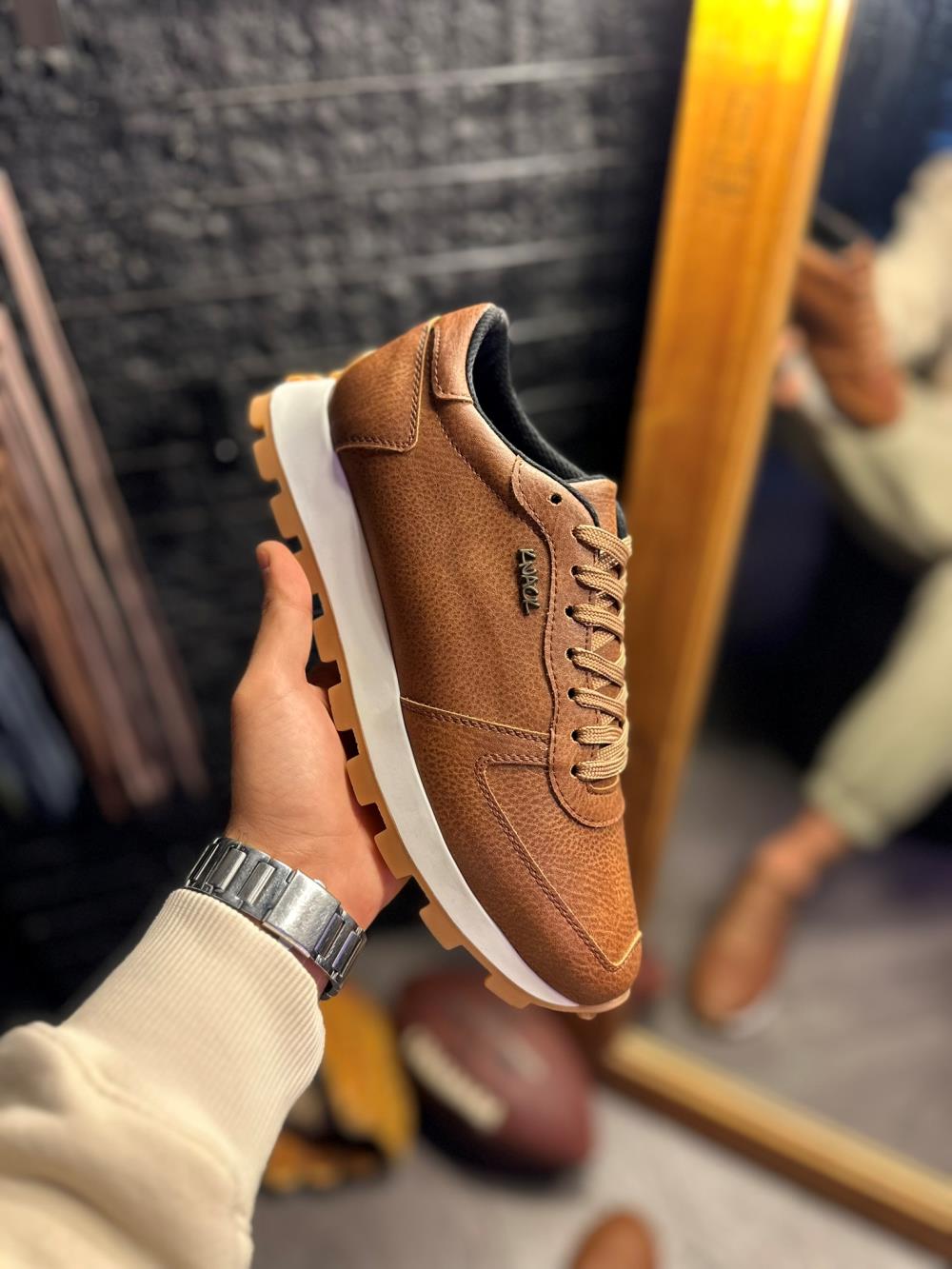 Men's Daily Sneaker Shoes 002 Brown - STREETMODE ™