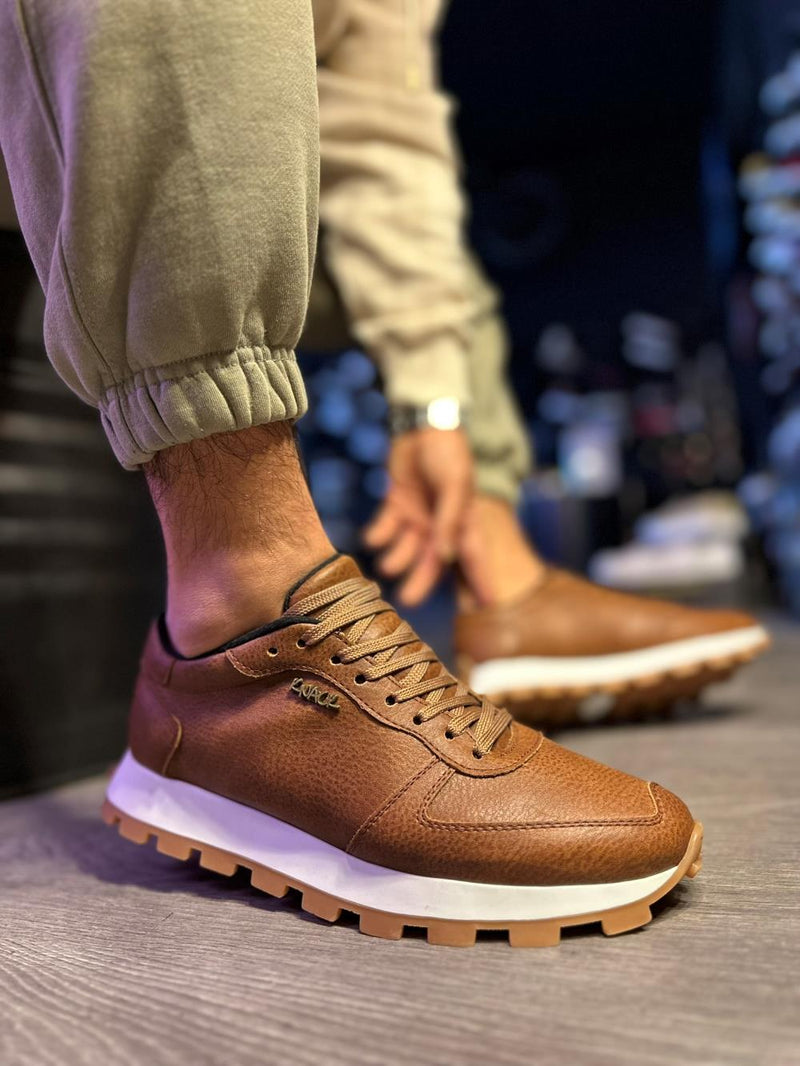 Men's Daily Sneaker Shoes 002 Brown - STREETMODE ™