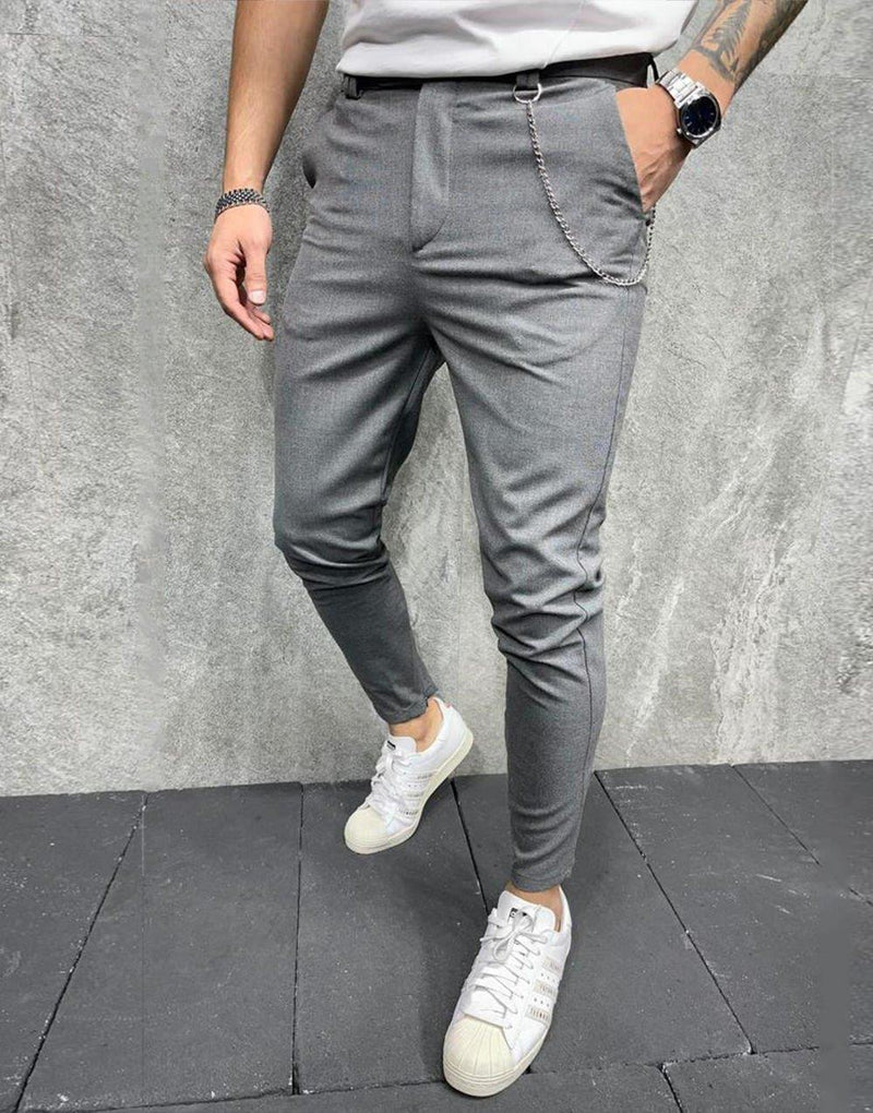 Men's Italian Cut Classic Fabric Trousers Anthracite gray - STREETMODE ™