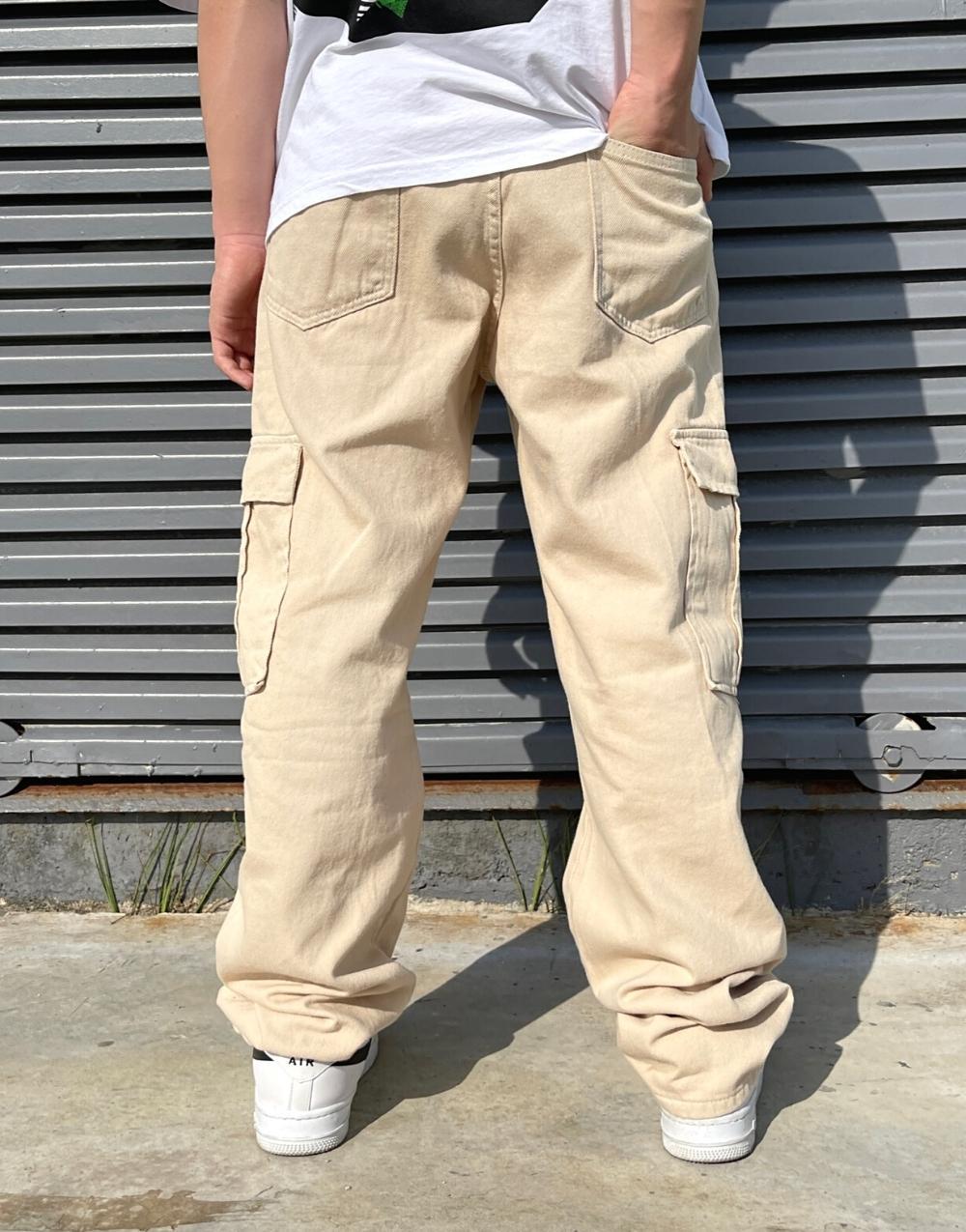 Men's Premium Baggy Cargo Pants Beige - STREETMODE ™