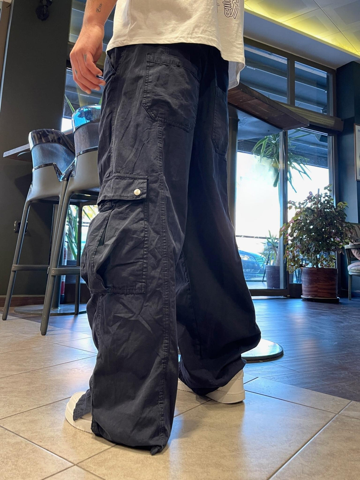 Men's Premium Big Pocket Navy Baggy Cargo Pants