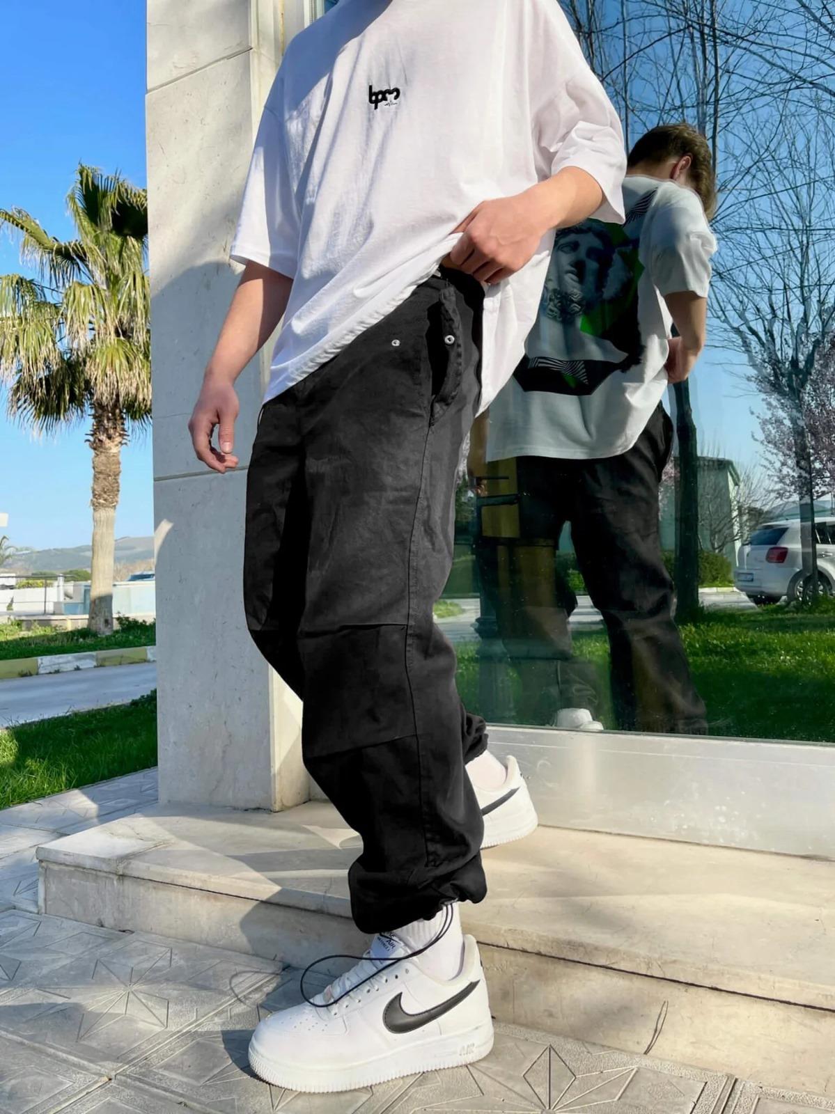 Men's Premium Parachute Utililty Unisex Trousers Gray - STREETMODE ™