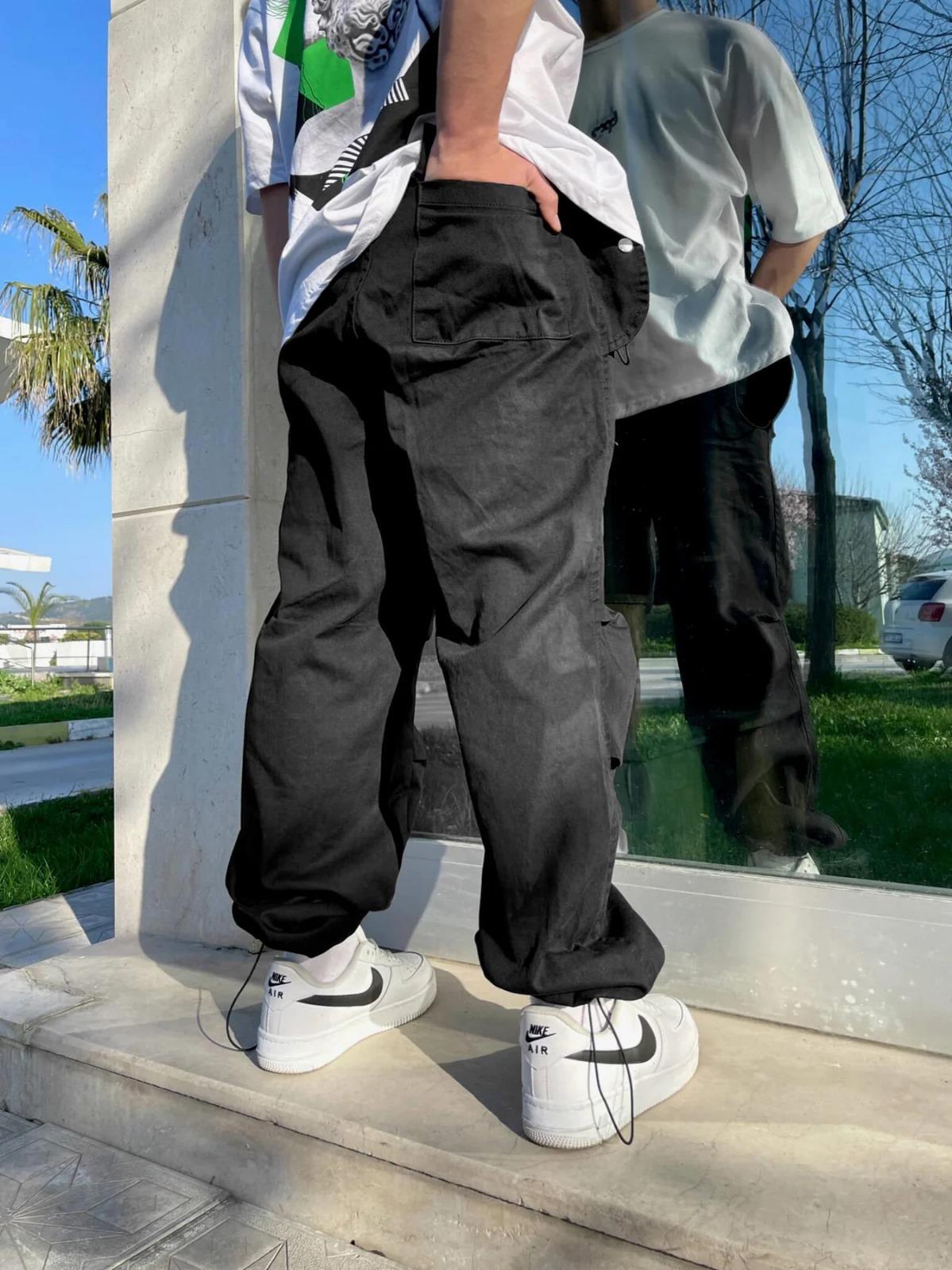 Men's Premium Parachute Utililty Unisex Trousers Gray - STREETMODE ™