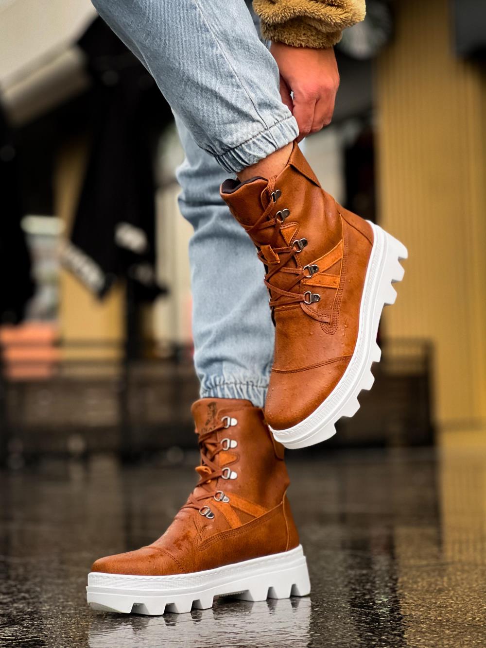 Men's Sports Boots B14 Brown - STREETMODE ™