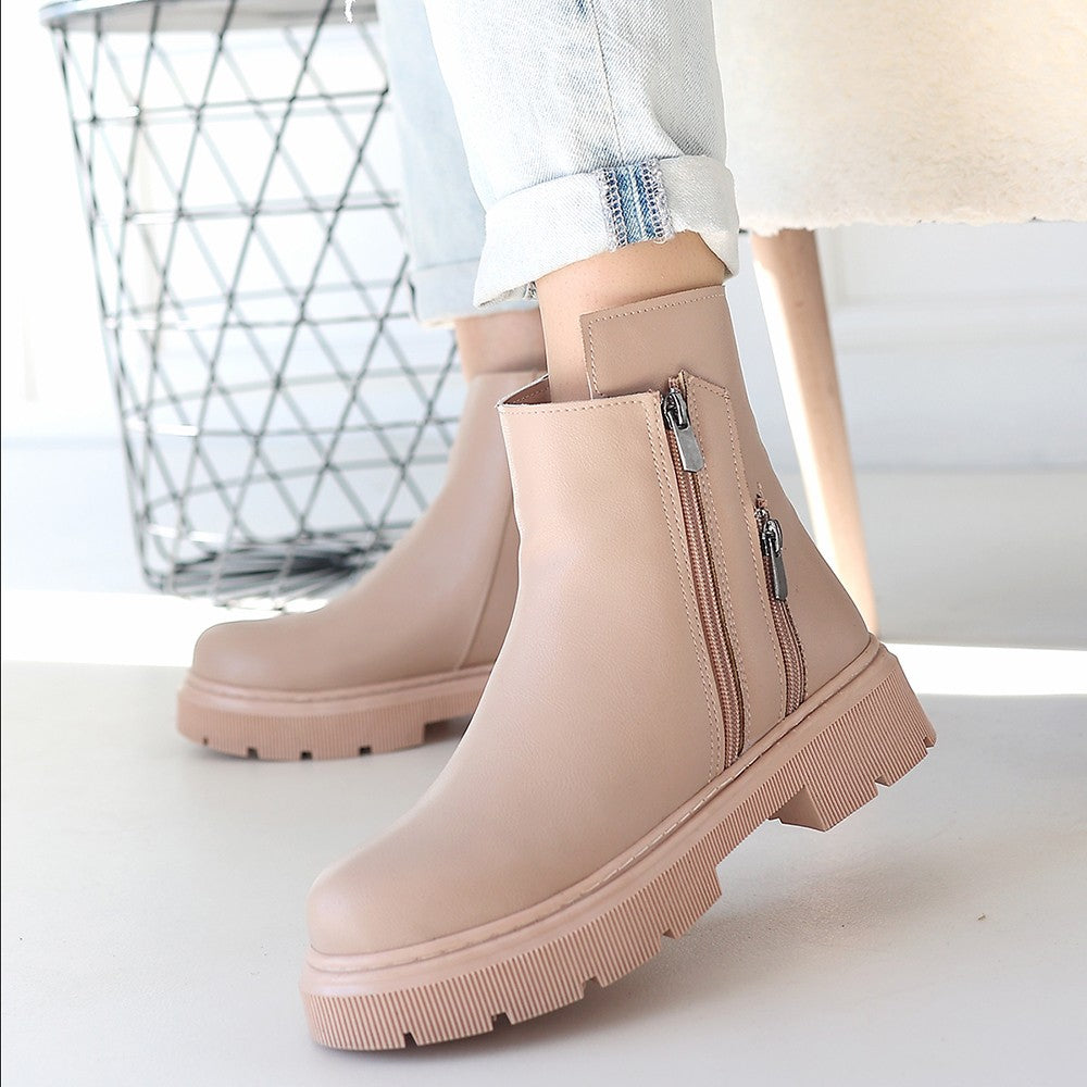 Women's Nude Skin Zipper Accessory Boots - STREETMODE ™