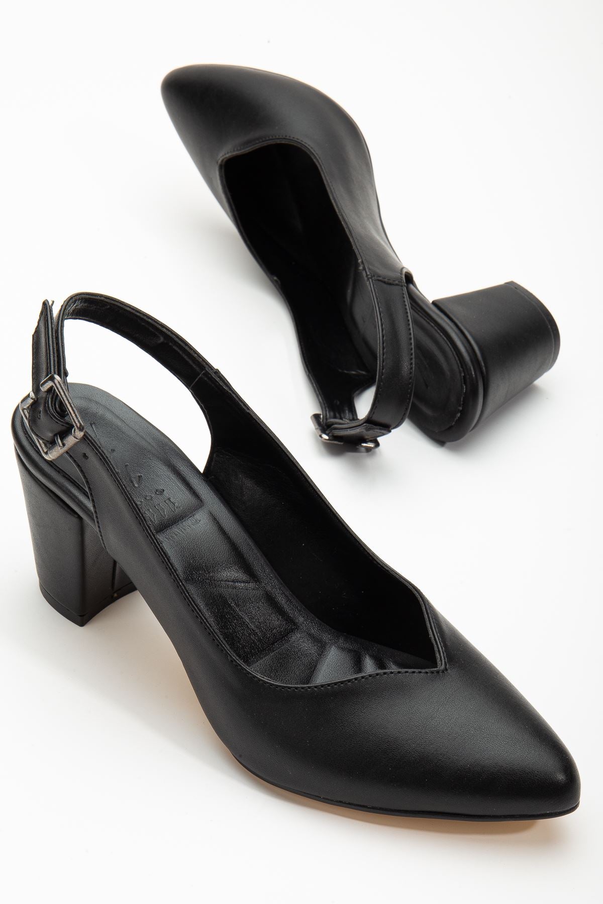 Milika Black Skin Pointed Toe High Heels Women's Shoes - STREETMODE ™