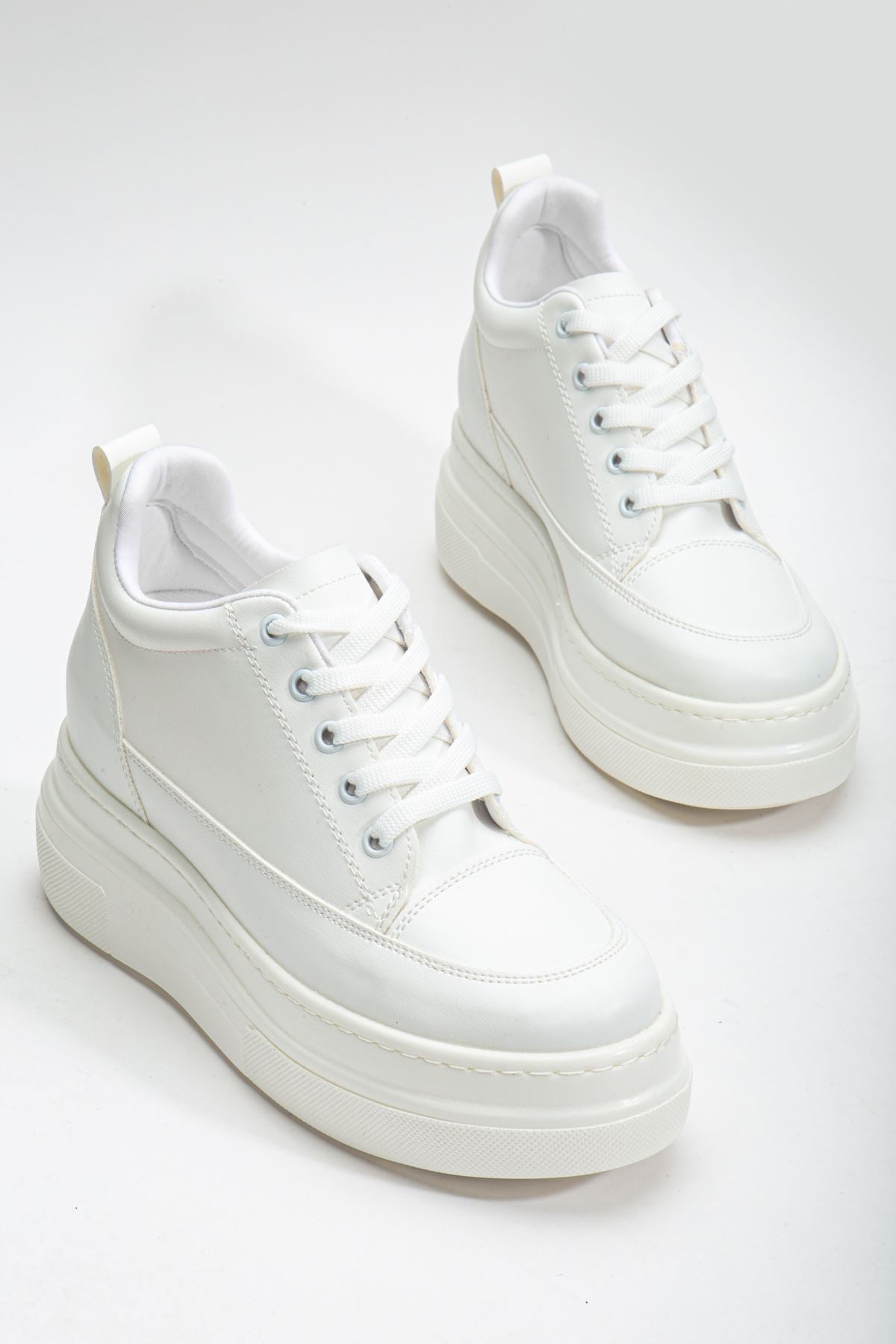 Women's Hidden Heel White Sneakers - STREETMODE ™