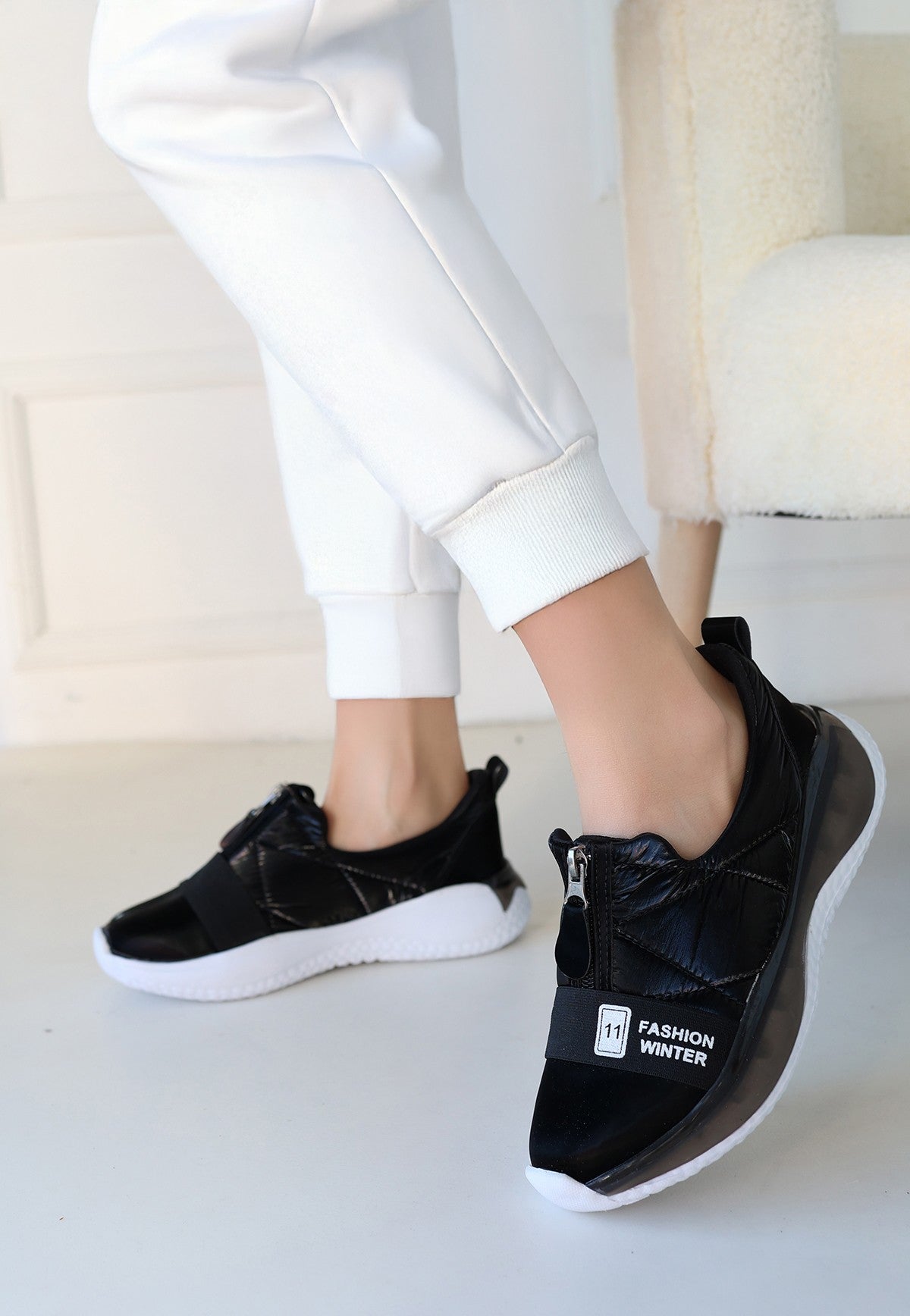 Women's Black Parachute Sneakers - STREETMODE ™