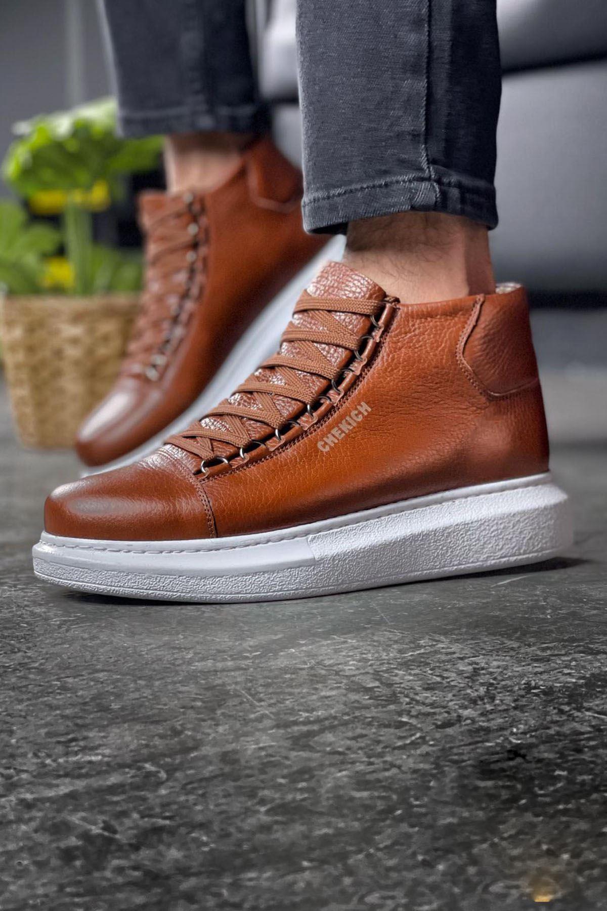 CH258 BT Real Leather Men Boots TAN - STREETMODE ™